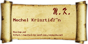 Mechel Krisztián névjegykártya